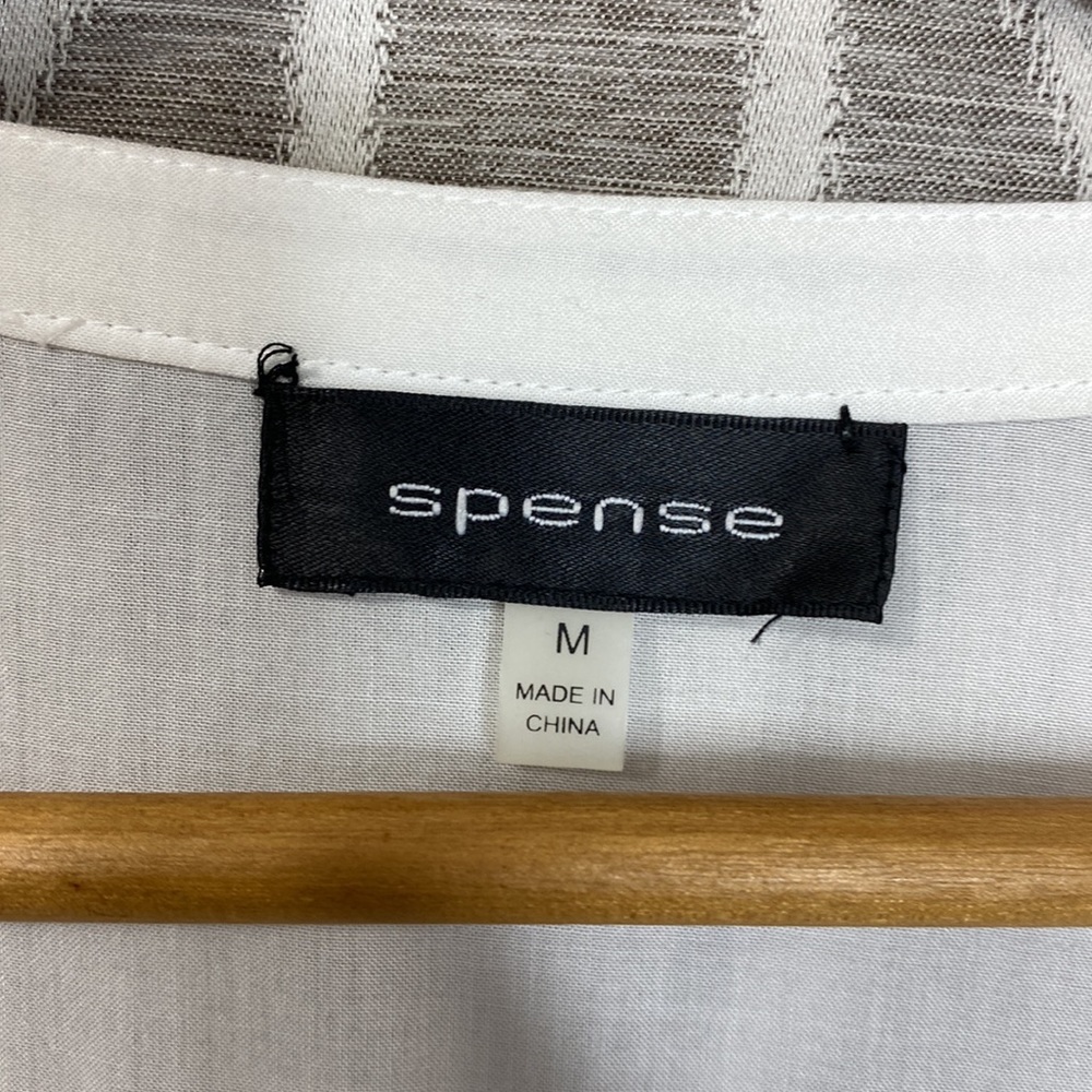 Spence Top Three Quarter Sleeve with Pin Tucked Neckline White Size: Medium - Picture 3 of 4
